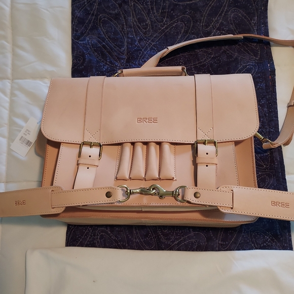 NEW rare vintage BREE satchel in natural leather, w/ backpack straps and dustbag - Picture 4 of 10